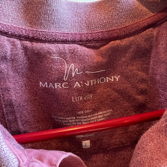 Marc Anthony Luxury Polo Mens Medium Pink Cotton Short Sleeve - Picture 6 of 6